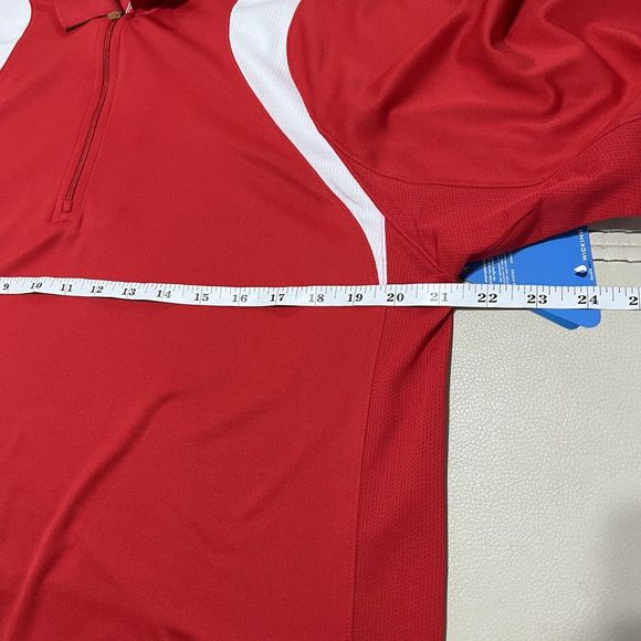 Champion Double Dry Red 1/4 Zip Pullover Golf Polo Shirt Size: M NWT - Picture 5 of 7